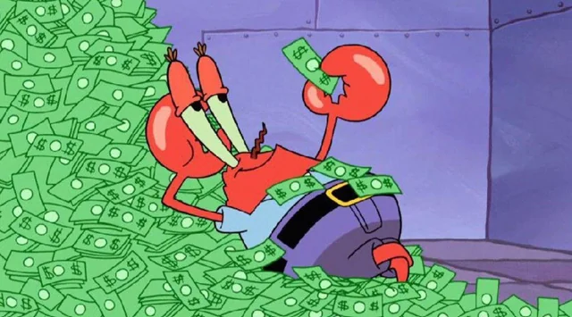 does-mr-krabs-love-money as a joke about the malaysian government making revenue from mm2h fixed deposit requirements